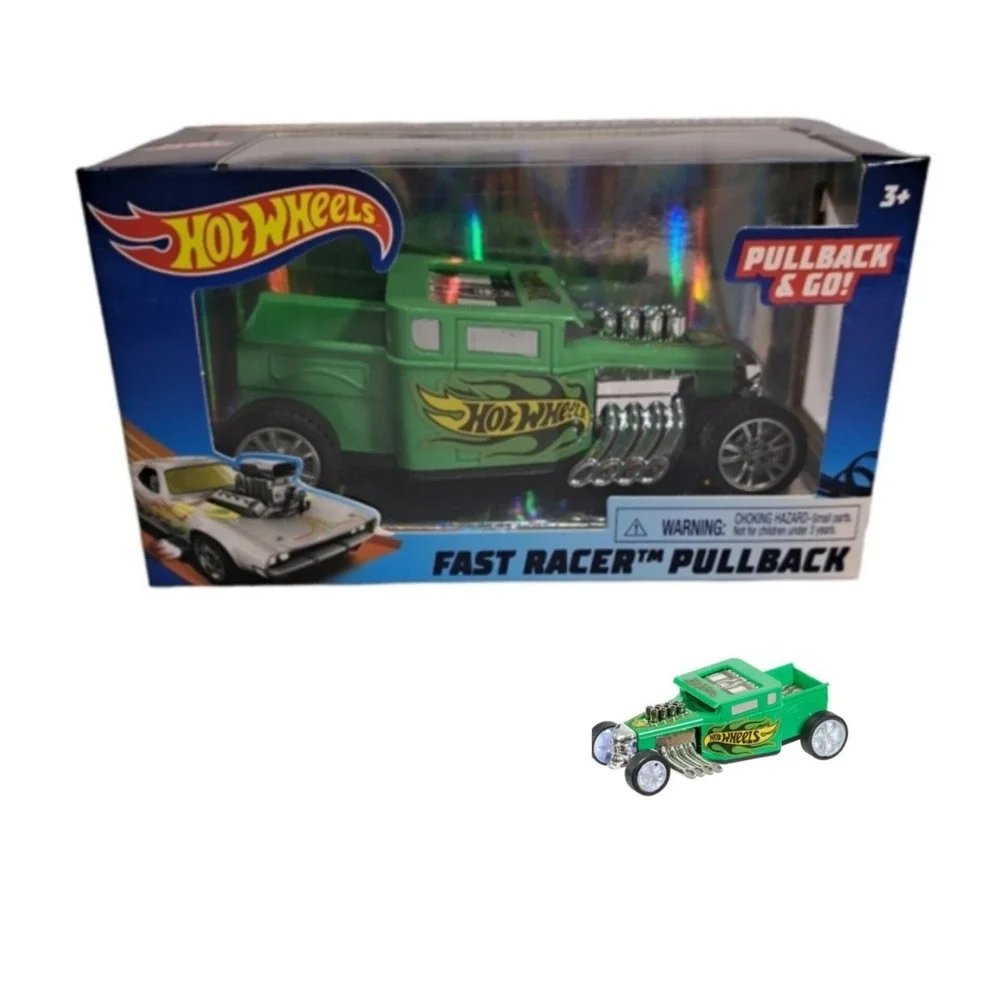 Hot Wheels Pullback & Go Fast Racer Green Bone Shaker Car Ages 3+